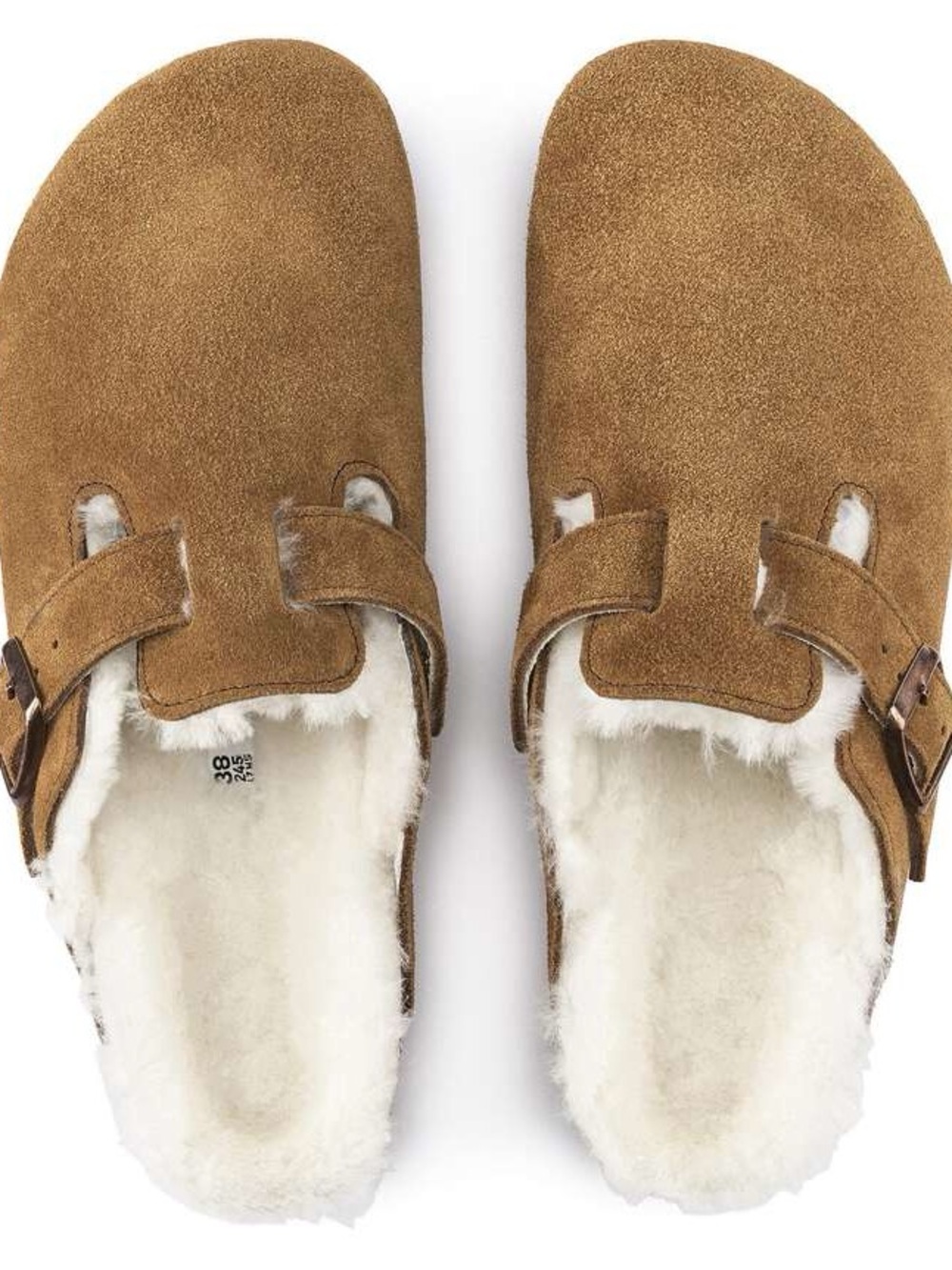 New in Box Birkenstock Boston Shearling Suede Leather Mink Size 36 Medium/Narrow